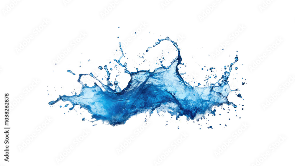 Blue water splash on the transparent Blue water splash on the transparent