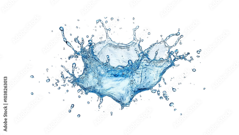 Blue water splash on the transparent Blue water splash on the transparent