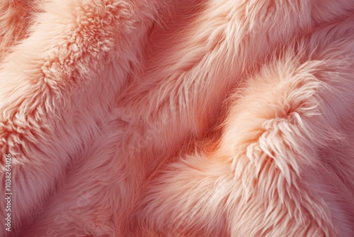 Stylish top view of a plush fur textured jacket in soft pastel tones, showcasing intricate details and cozy appearance ideal for winter fashion