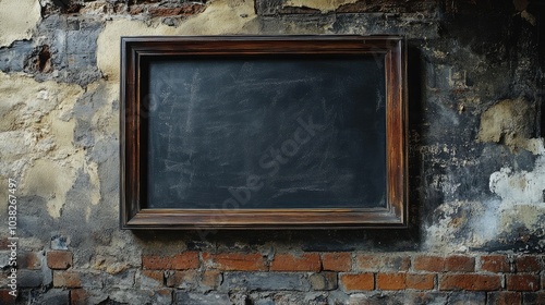 Rustic Chalkboard on Textured Wall Background
