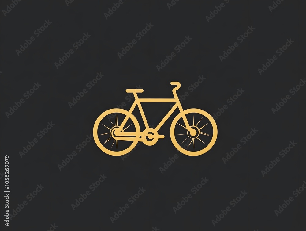 Yellow Cycling Icon Bicycle Logo Bike Symbol Yellow Cycling Icon Bicycle Logo Bike Symbol