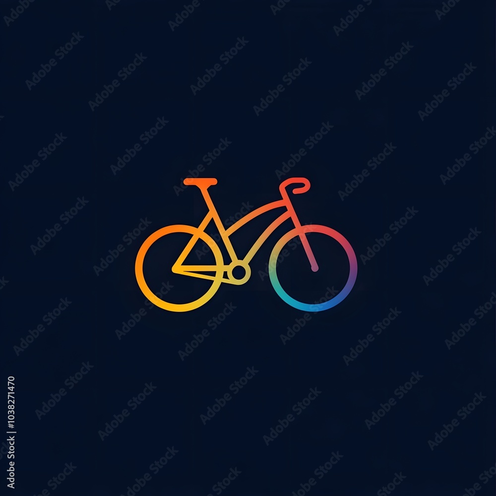 Fototapeta premium Colorful Cycling Icon Bicycle Logo Bike Symbol