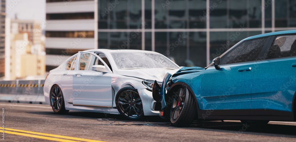 Obraz premium Image of a car accident that occurred on the stomach..