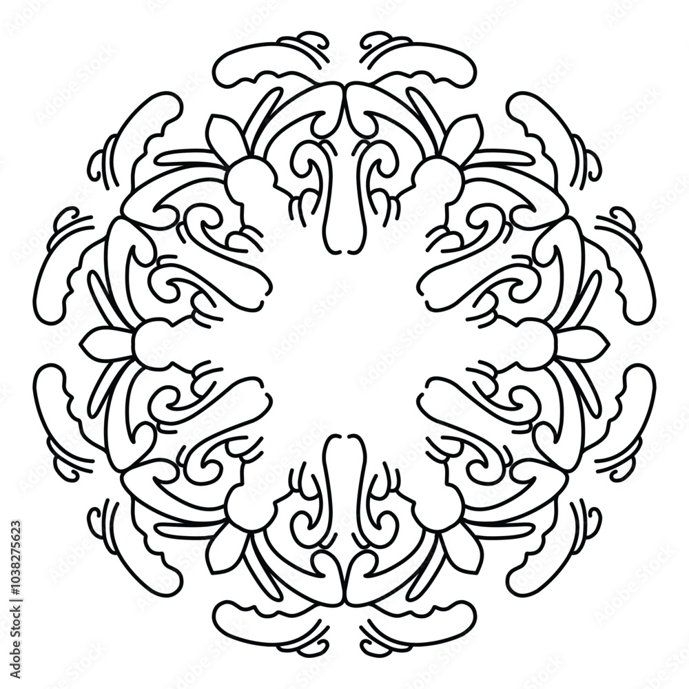 Fototapeta premium Mandala. Decorative element with circles for book design, printed materials, wedding or celebration invitations, for albums.