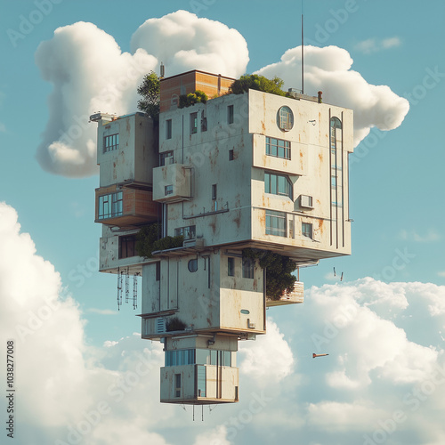 amazing building 3D surrealism background photo