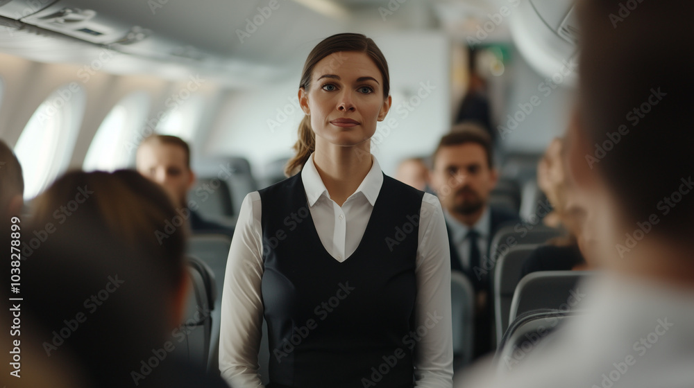 Flight Attendant Managing Emergency with Professionalism Flight Attendant Managing Emergency with Professionalism