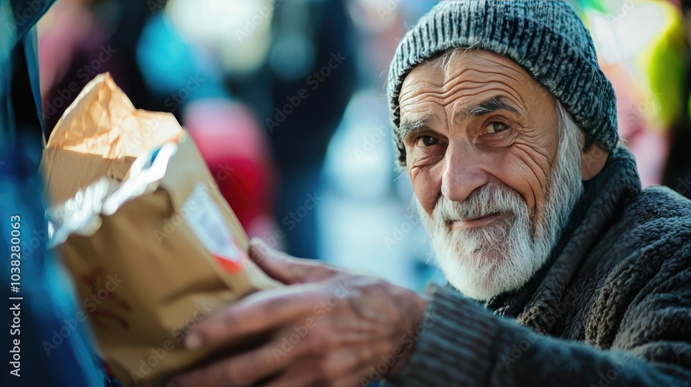 Fototapeta premium homeless on the street in winter. selective focus