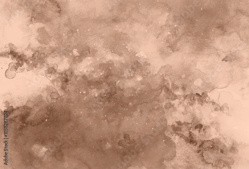 Brown watercolor abstract background illustration. Coffee painting