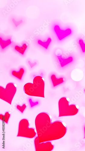 pink hearts blurred background