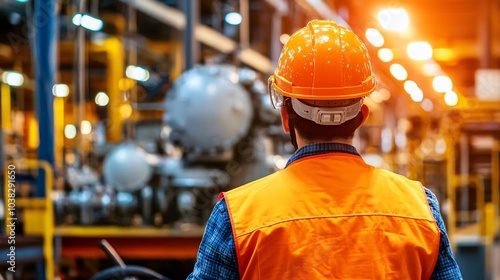 Worker in industrial facility