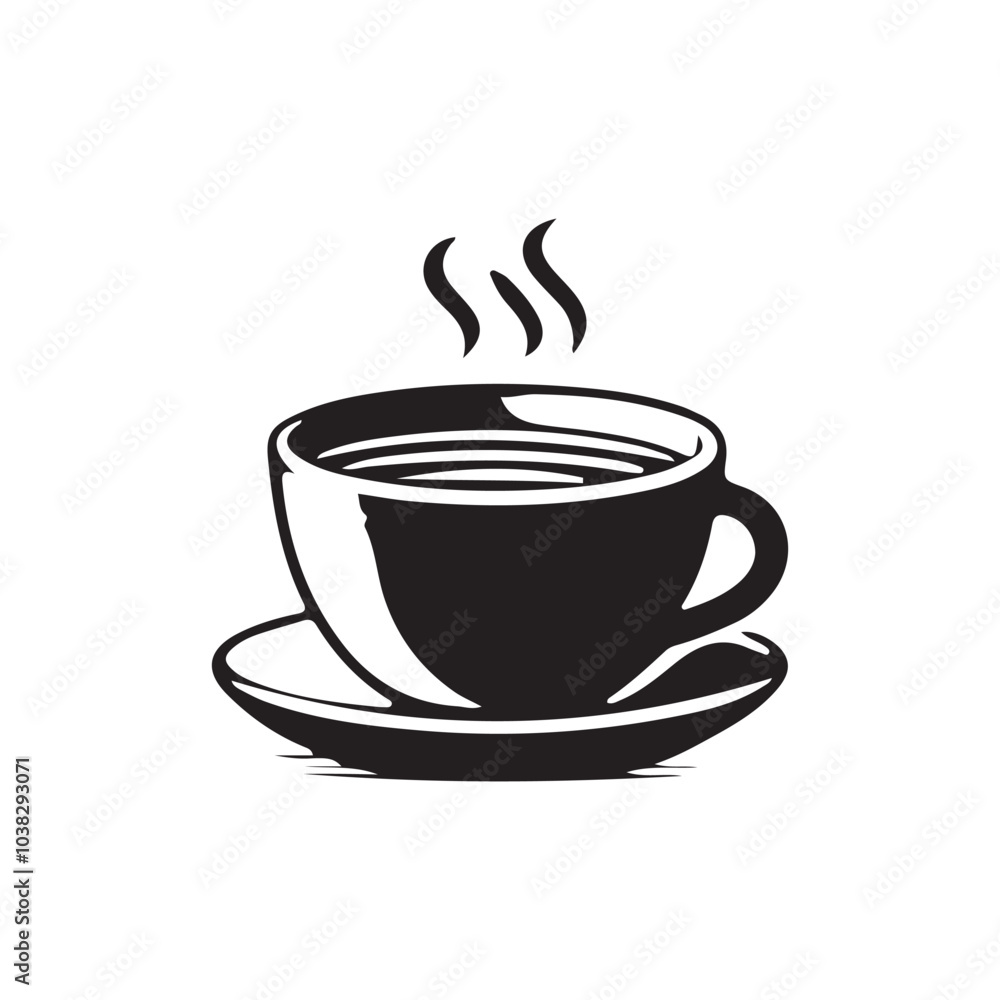 Coffee cup silhouette icon, tea cup logo, symbols vector illustration silhouette image template Coffee cup silhouette icon, tea cup logo, symbols vector illustration silhouette image template