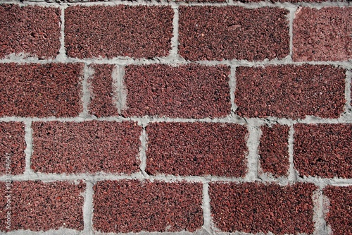 Εκτύπωση καμβά Red Cinder Block Wall with Mortar Joints