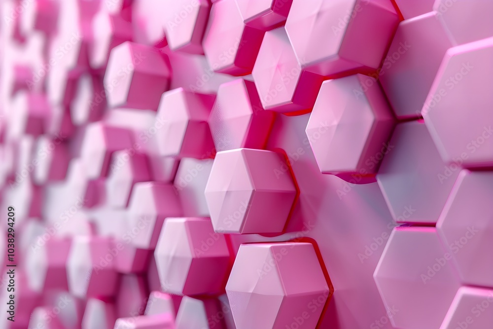 A close up of a wall of pink cubes A close up of a wall of pink cubes