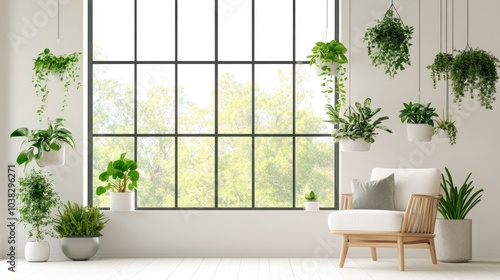 Serene Indoor Plant Oasis with Natural Light