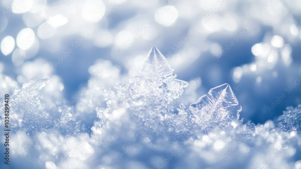 Crystalline Beauty: A Close-Up of Ice Crystals Crystalline Beauty: A Close-Up of Ice Crystals