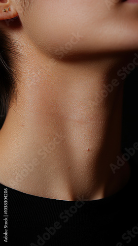 Wallpaper Mural A close-up portrait of a woman's neck, showcasing elegance and beauty in a modern artistic style. Torontodigital.ca