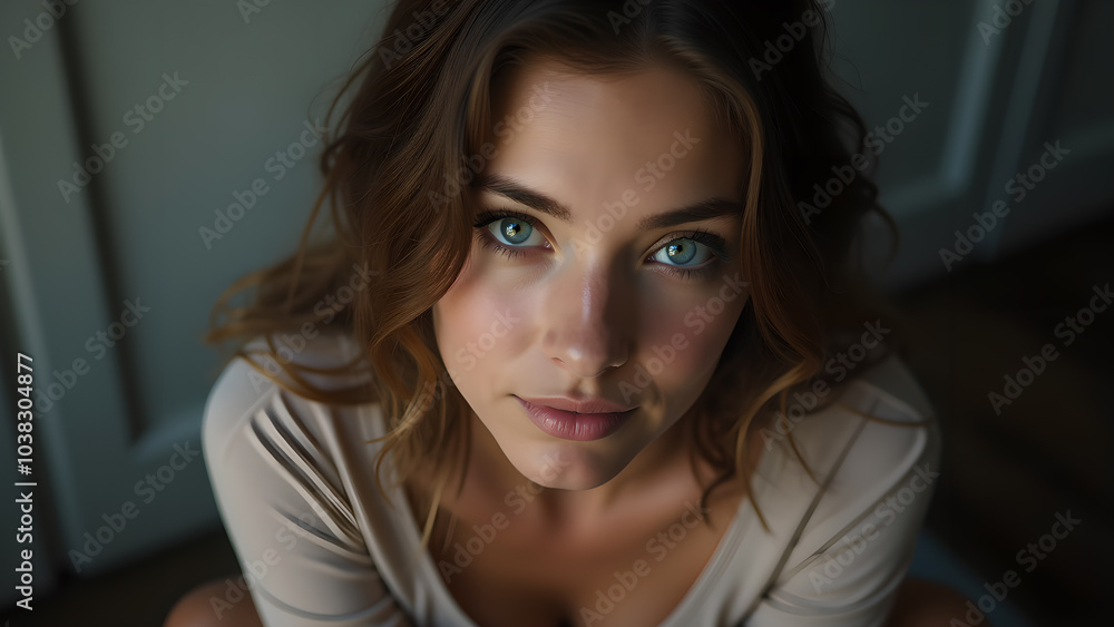 Sitting on a Stool, Leaning Forward Straight into the Camera Sitting on a Stool, Leaning Forward Straight into the Camera
