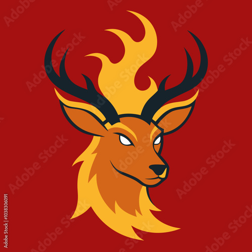 deer head vector illustration photo