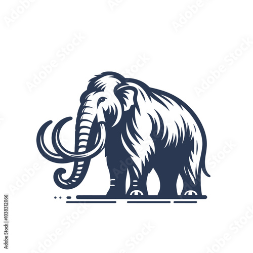 mammoth isolated vector illustration