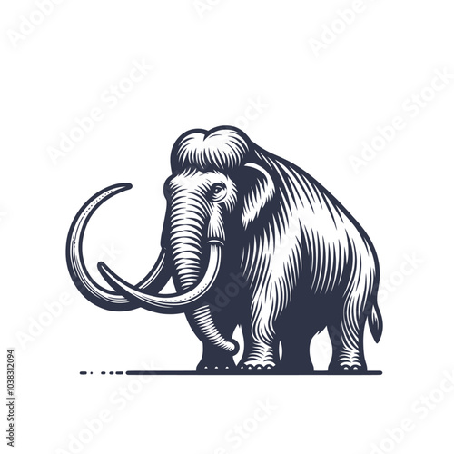 mammoth isolated vector illustration