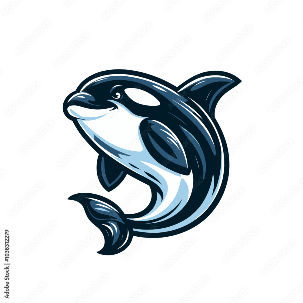 Orca killer whale character. Modern sports logo style mascot vector illustration Orca killer whale character. Modern sports logo style mascot vector illustration