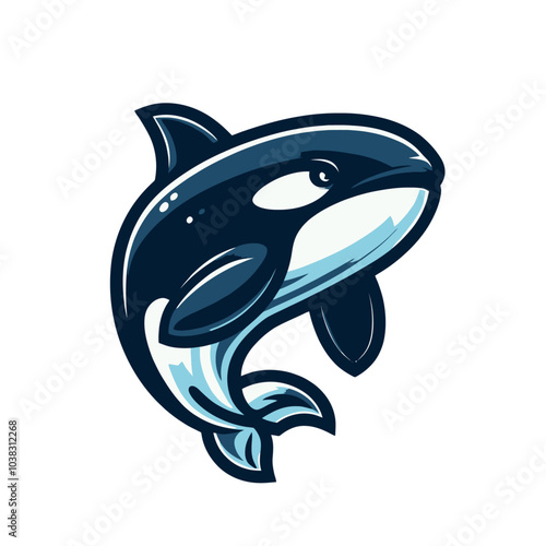 Orca killer whale character. Modern sports logo style mascot vector illustration photo