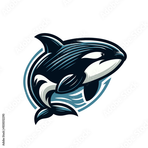Orca killer whale character. Modern sports logo style mascot vector illustration