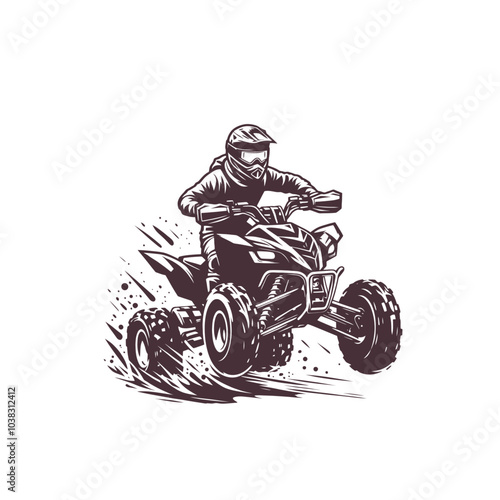 quad bike. extreme sport vehicle modern vector isolated illustration