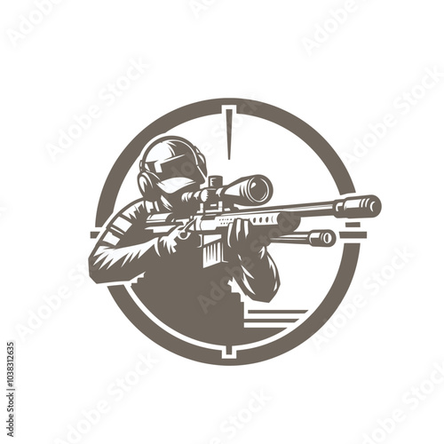 isolated sniper vector illustration	
