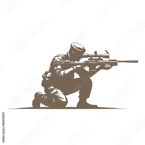 isolated sniper vector illustration	
