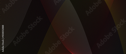 abstract red yellow white blend line art on dark can be used background.