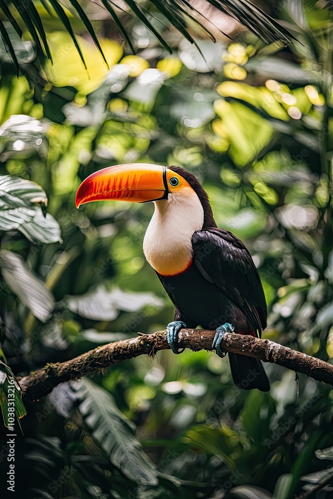 Toucan bird on a branch. selective focus Toucan bird on a branch. selective focus
