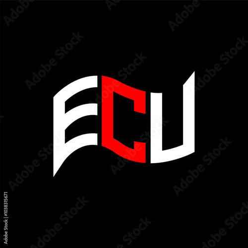ECU logo design, ECU simple and modern logo. ECU luxurious alphabet design