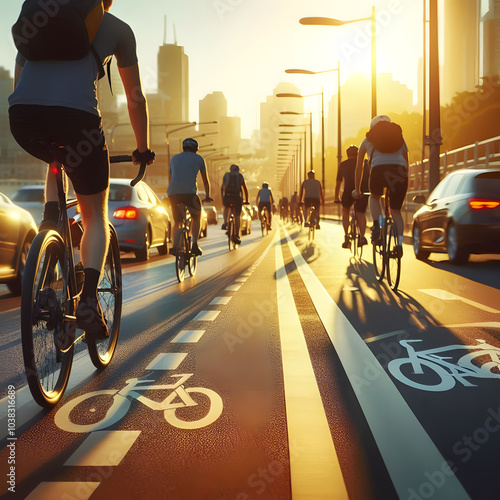 Cycling Lane in the City photo