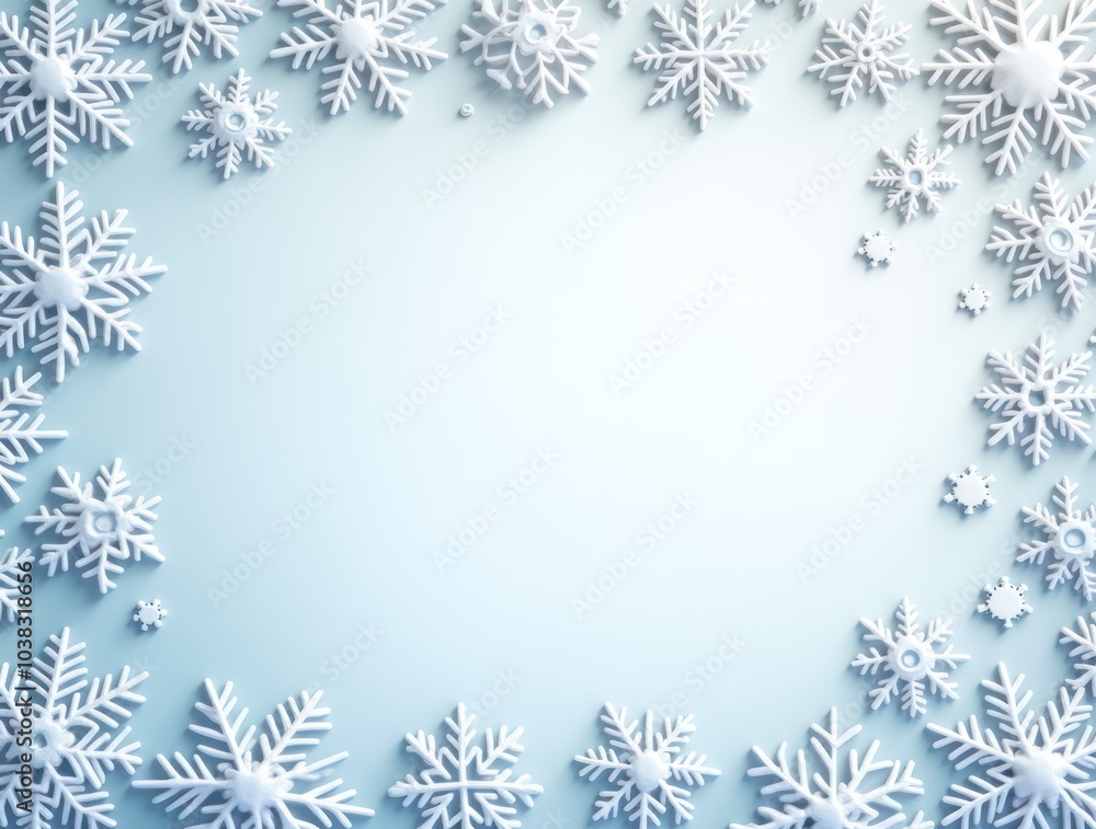 Winter snow frame. Christmas Snowflakes border. Snowy frame frozen background Winter snow frame. Christmas Snowflakes border. Snowy frame frozen background