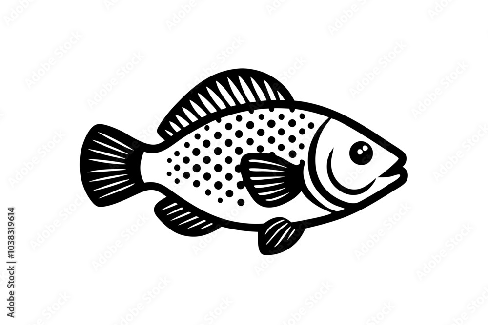 Creative Cute Fish line art vector design with a white background Creative Cute Fish line art vector design with a white background