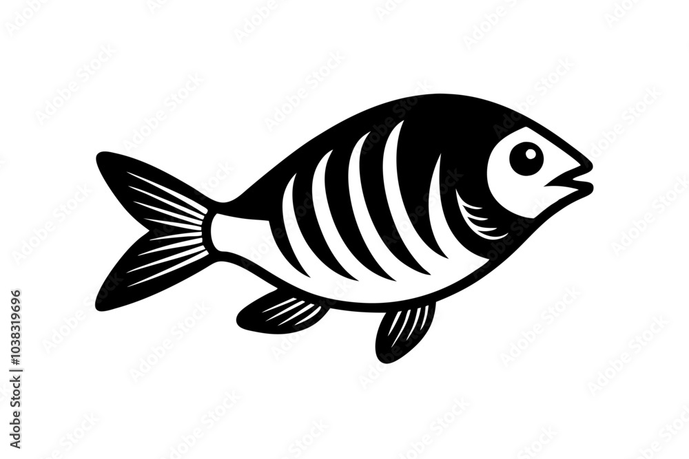Creative Cute Fish line art vector design with a white background Creative Cute Fish line art vector design with a white background