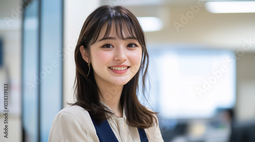 オフィスで働く若い女性