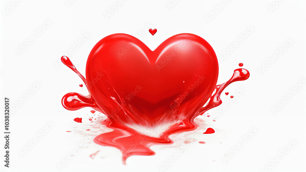 red heart splashing out red heart splashing out