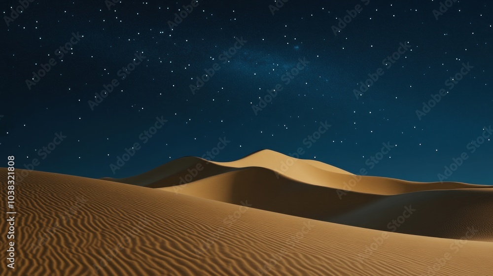 Naklejka premium Starry Night Over Desert Dunes