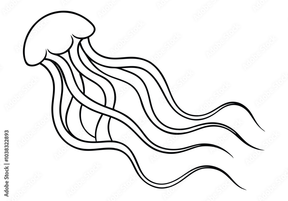 One Line Drawing of a Jellyfish – Abstract Ocean Life Vector One Line Drawing of a Jellyfish – Abstract Ocean Life Vector