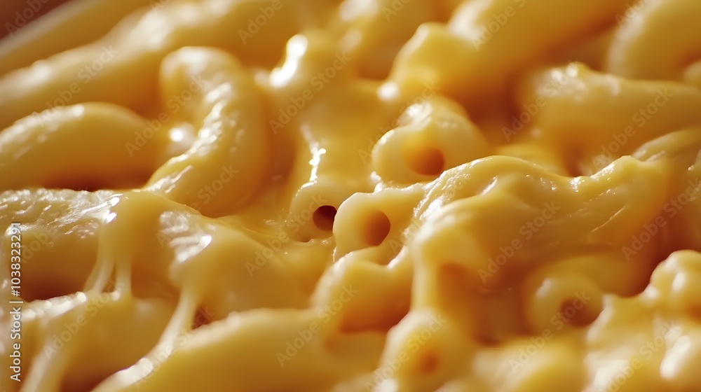 Close-up of creamy mac and cheese, perfect for a comfort food craving. Close-up of creamy mac and cheese, perfect for a comfort food craving.