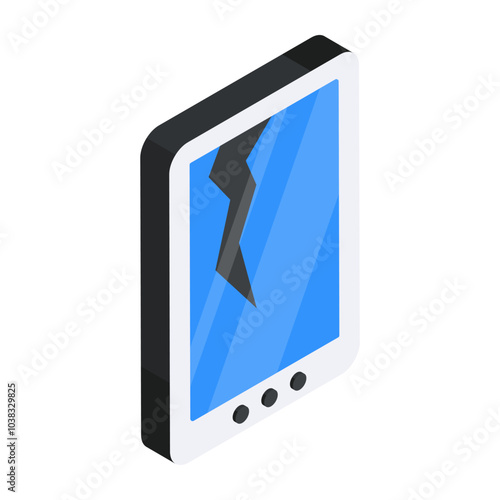 Creative design icon of cracked phone 

