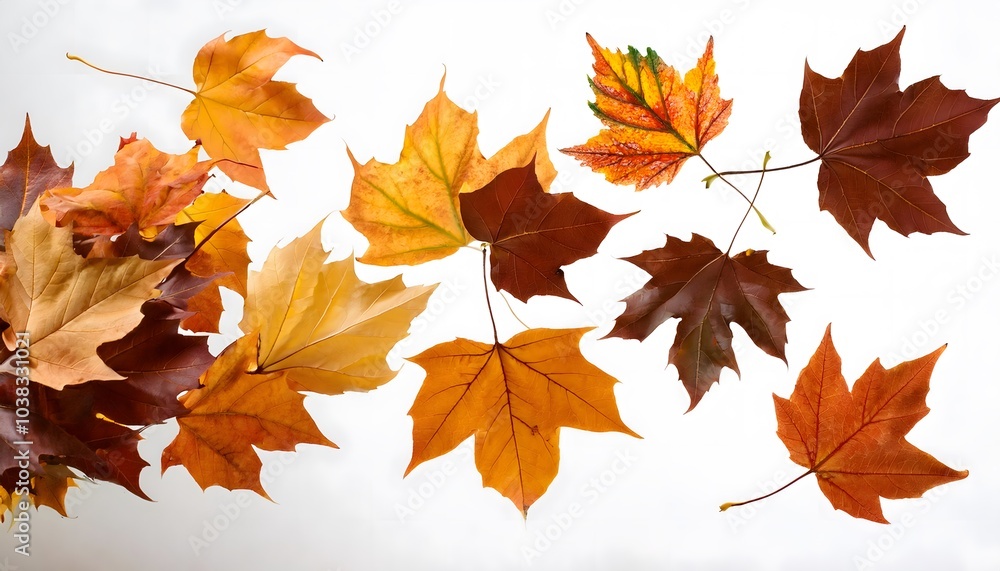 Autumn leaves flying and falling isolated on background Autumn leaves flying and falling isolated on background