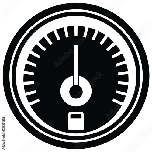 Fuel Gauge Icon vector silhouette.