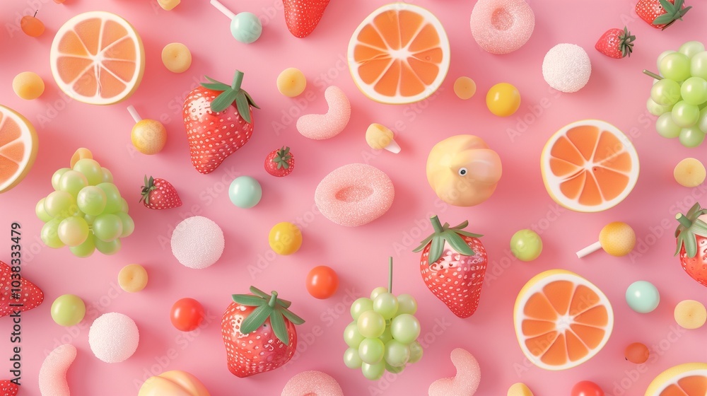Sugar jelly candy fruit sweet snack for kids pattern Sugar jelly candy fruit sweet snack for kids pattern
