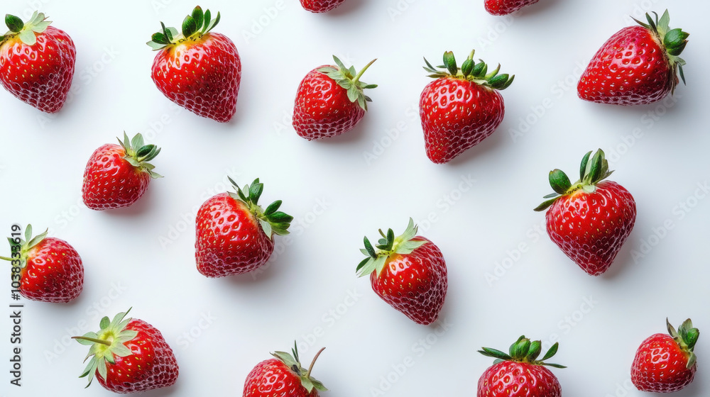 Fresh Strawberries on a White Background Fresh Strawberries on a White Background