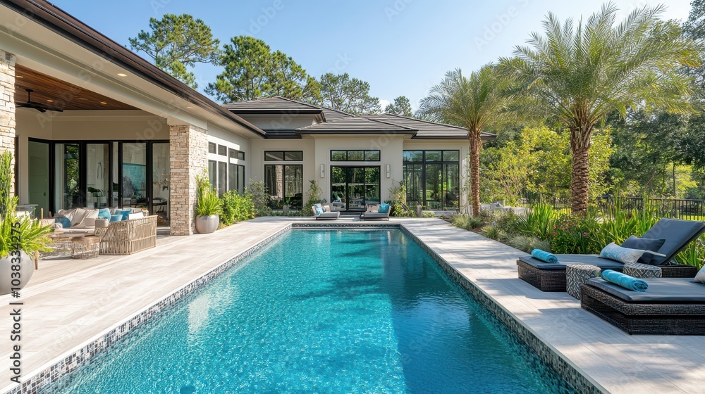 Fototapeta premium Vibrant Summer Poolside Oasis