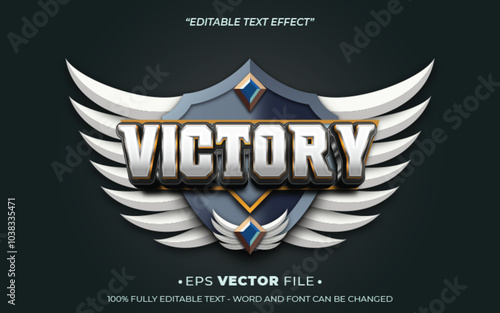 text effect victory editable vector 3d for game 