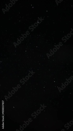 vertical footage of dust dark background